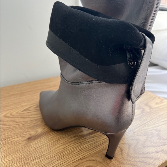 Rudsak Taya Silver Mid Calf Heeled Boots Size 36 - Picture 5 of 9
